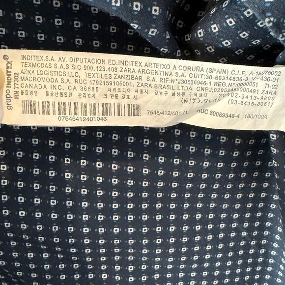 Zara Men's Large Causal Button Down Slim Fit Long Sleeve Shirt - Picture 6 of 7